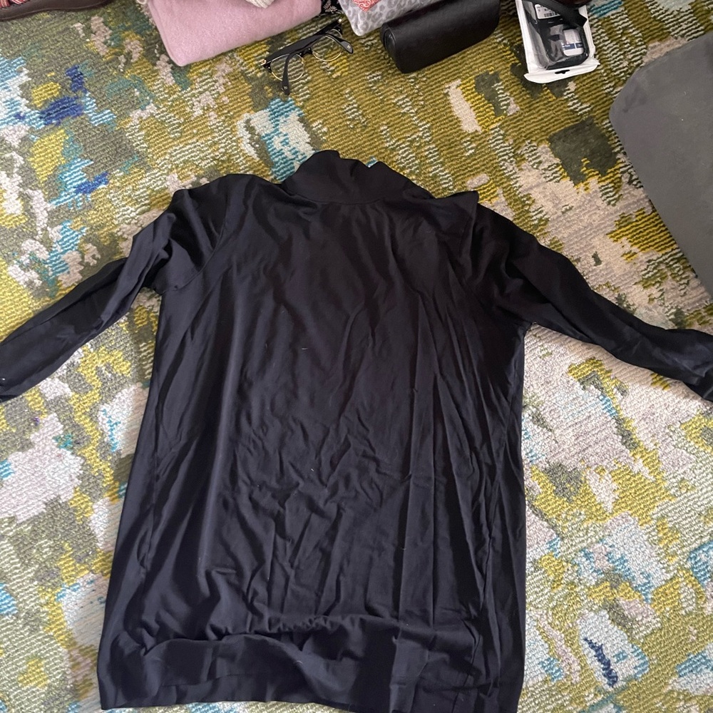 J. Jill Black Long Sleeve Pullover Sweatshirt